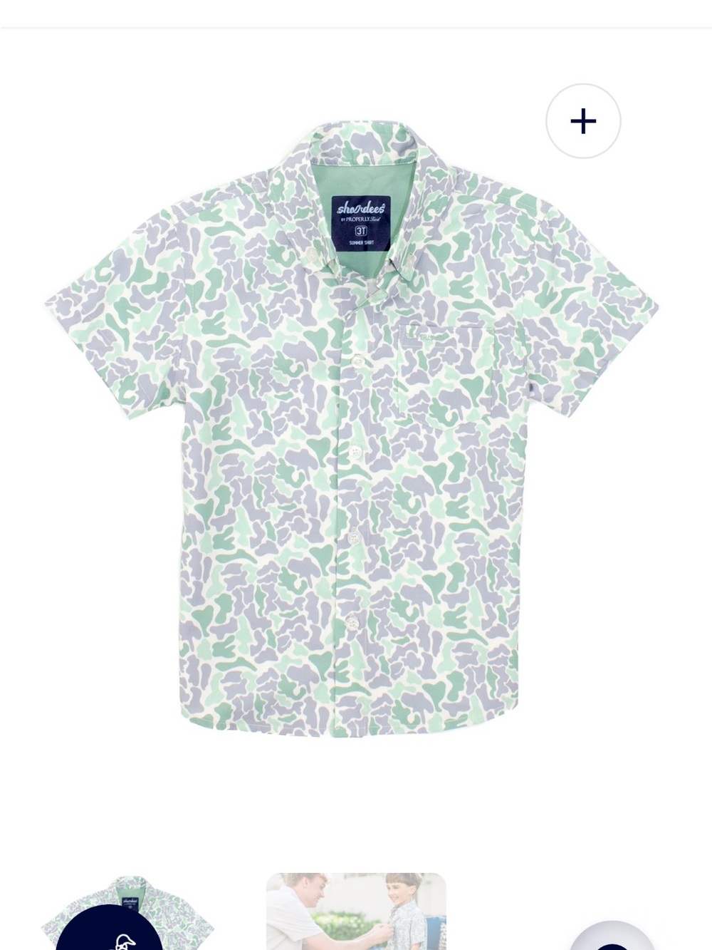 Shorebreak Short-Sleeve Button-Down Shirt - Mint & Light Gray Camo